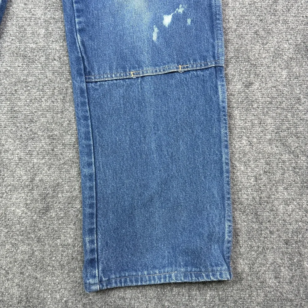 Dickies Mens Carpenter Jeans 36x34 Double Knee Blue Denim Workwear Distressed